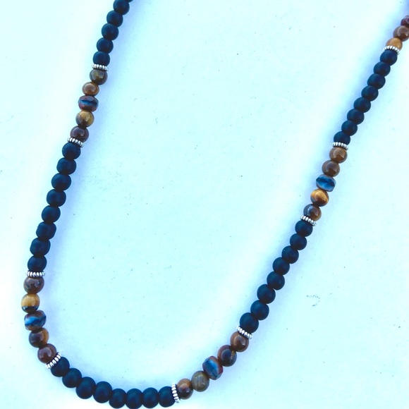 Mens Tigers Eye Necklace - 20" - Picture 1 of 4